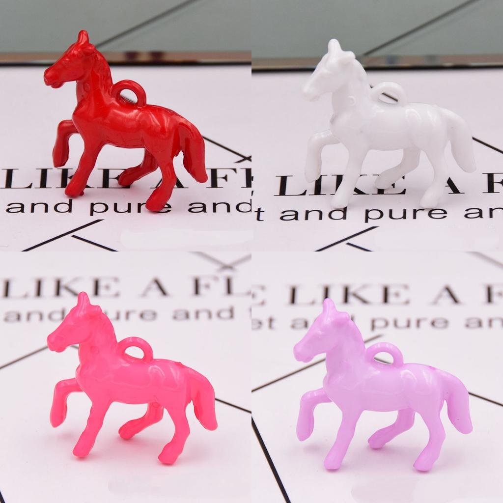 10 шт. Акриловые УФ Глянцевые Цветные 3D Подвески-Шармы в виде Лошади для Изготовления Ювелирных Изделий, Ожерелья, Серег, Браслетов, DIY Аксессуары