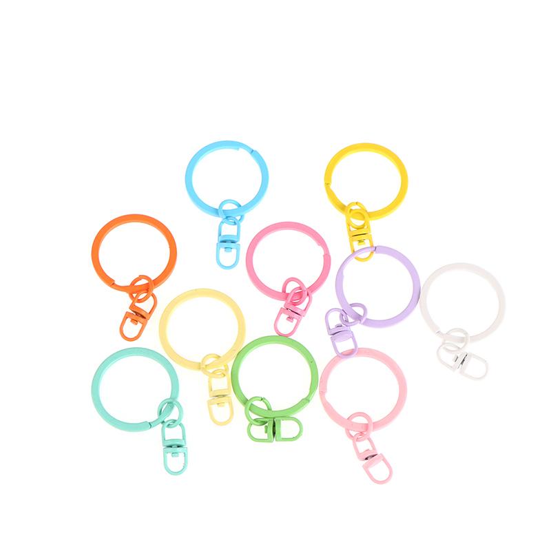 10 шт. 30 мм цветной металлический брелок с соединительными кольцами для самостоятельного изготовления ювелирных изделий брелок для ключей крючки для сумок пряжки аксессуары