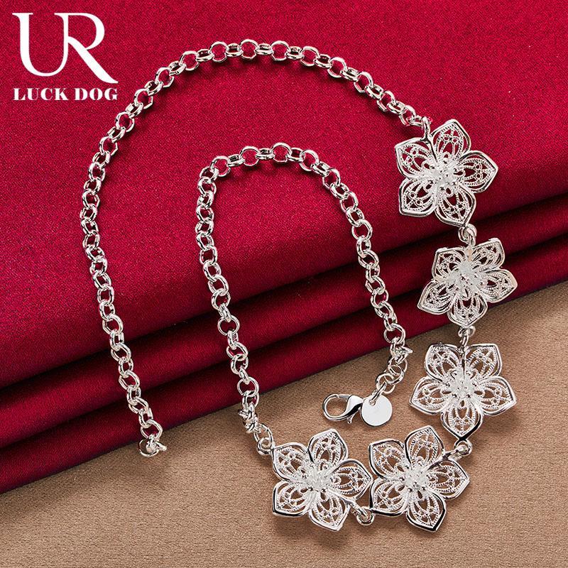 Ожерелье из пяти цветов из стерлингового серебра 925 пробы, модные свадебные украшения