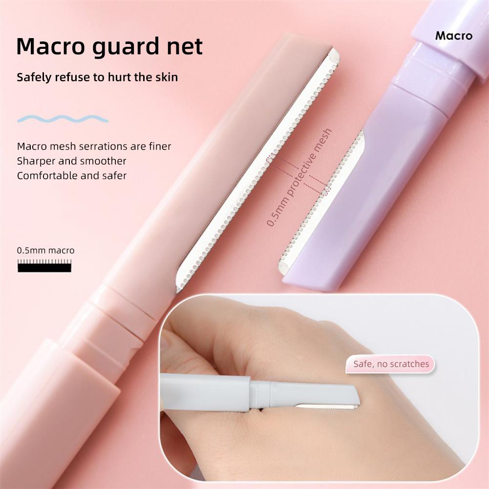 Двусторонний триммер для бровей с макролезвием, устойчивым к царапинам, безопасная моющаяся бритва для бровей, инструмент для макияжа и красоты