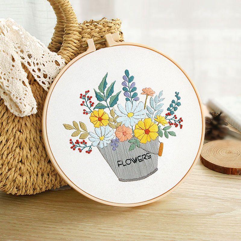 Beginner's Hand Embroidery Kit: Create Su Embroidery, Punch Needle, Ribbon Embroidery, and Cross-Stitch Items.