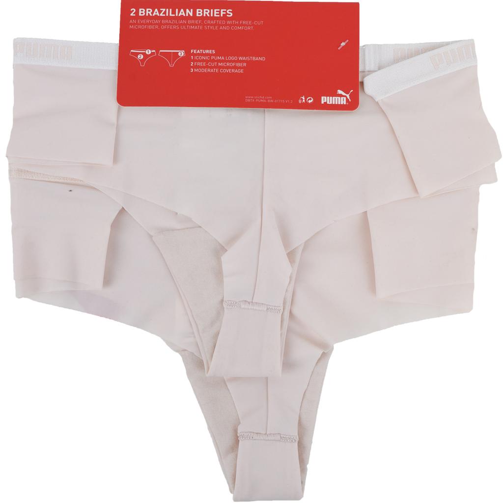Puma Brazilian Briefs 2 Pack, Womens Pink Panties