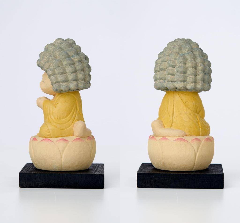 Cat Buddha Five Kalpa Contemplation Amida Original Sculptor and Butsuya Sakai Wooden Carving Buddha Statue Lucky Feng Shui Ornament Buddha,