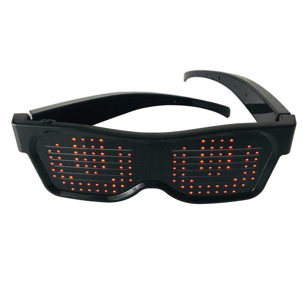 LED Glasses Customizable BT LED Glasses Colorful Light Glow Glasses DIY Messages 31 Animations 11
