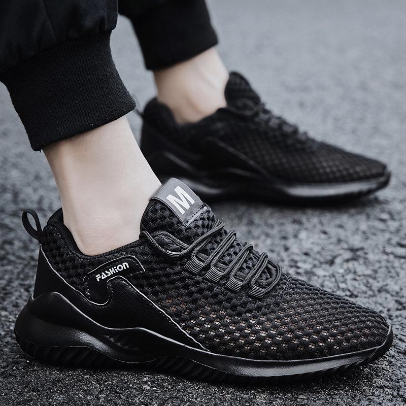 2024 весенне-летние новые мужские спортивные кроссовки большого размера с полой сеткой, дышащие, нескользящие, пригодные для носки кроссовки