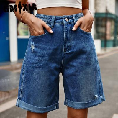Женские джинсовые шорты с рваным краем Five, повседневные брюки, тренд