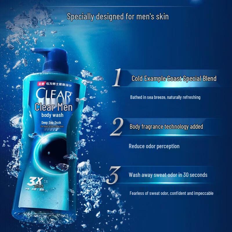 Clear Men Deep Sea Exploration Cologne Scent Body Wash