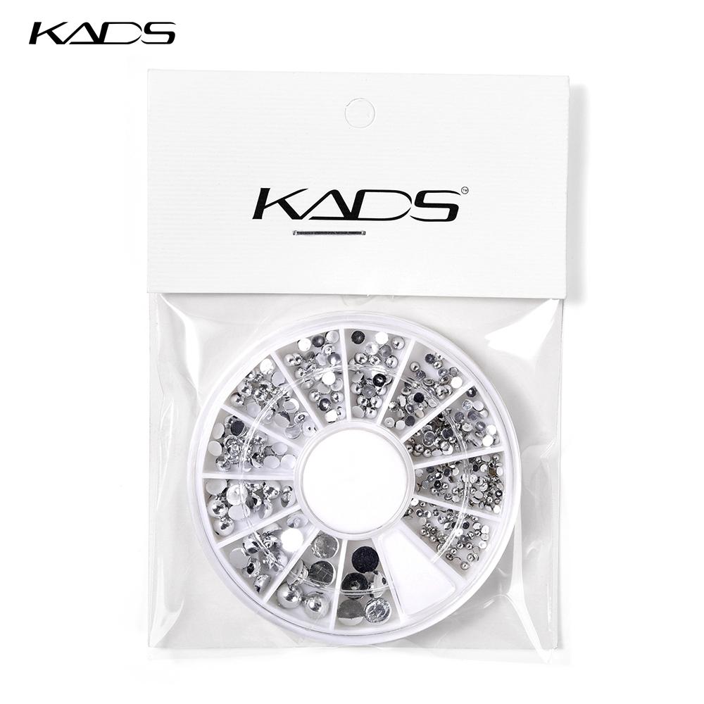 kads Украшение для ногтей с серебряным жемчугом, круглые украшения с плоским дном, полукруг, стразы для дизайна ногтей, стразы для ногтей