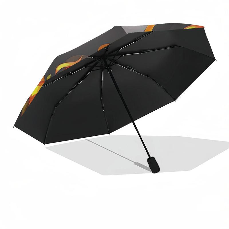 1pc Flaming Football Illustration Umbrella with Plastic Handle,Suitable for All Seasons Home Travel Outdoor UmbrellaDD460