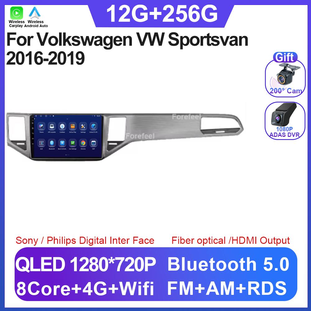 Автомагнитола Android 14 для Volkswagen VW Sportsvan 2016-2019 Радио Мультимедийный плеер 5G WIFI GPS Навигация НЕ 2DIN Carplay
