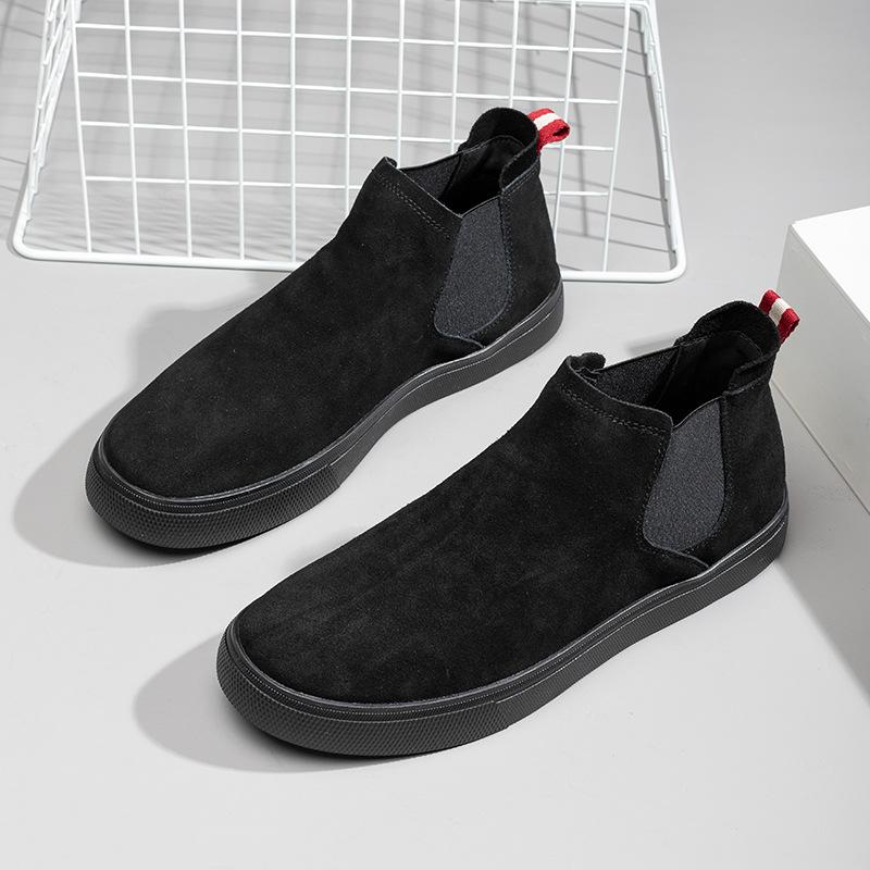 Зимние ботинки Мартин мужские бархатные две хлопковые обуви корейская версия обувь с высоким верхом теплые ретро британские короткие ботинки