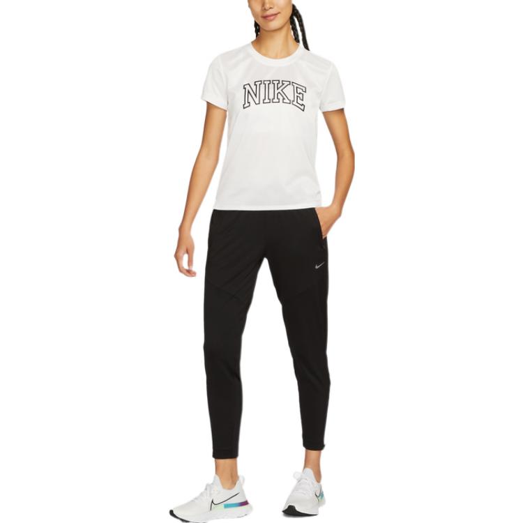 Nike Dri-FIT Essential Solid Logo быстросохнущие трикотажные спортивные брюки женские брюки черные DX1046-010