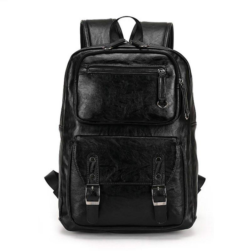 Men's Large Leather Antitheft Travel Backpack Laptop Bags Men Black Bagpack Boy Big Capacity School Male Business Shoulder Bag