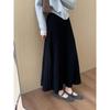 2025 Winter Women's High-Waisted Pleated Knit Midi Skirt - Korean Style, Versatile & Casual