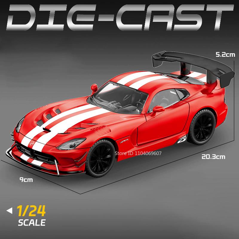 1:24 Модель Viper Cobra Игрушечные Спортивные Машины Сплав Литье под Давлением Звук Свет Двери Открываются Оттяни Назад Изысканный Интерьер Коллекция Суперкары