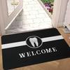 1 шт. Черно-белый коврик для двери с рисунком зуба WELCOME, для стоматологического кабинета/офиса/клиники, для гостиной, ванной комнаты, прачечной