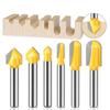 Router Bits Set Core Box Bit Round Nose Bit 90 Degree V-Groove Bit For Woodworking Tools 6mm 1/4inch Shank