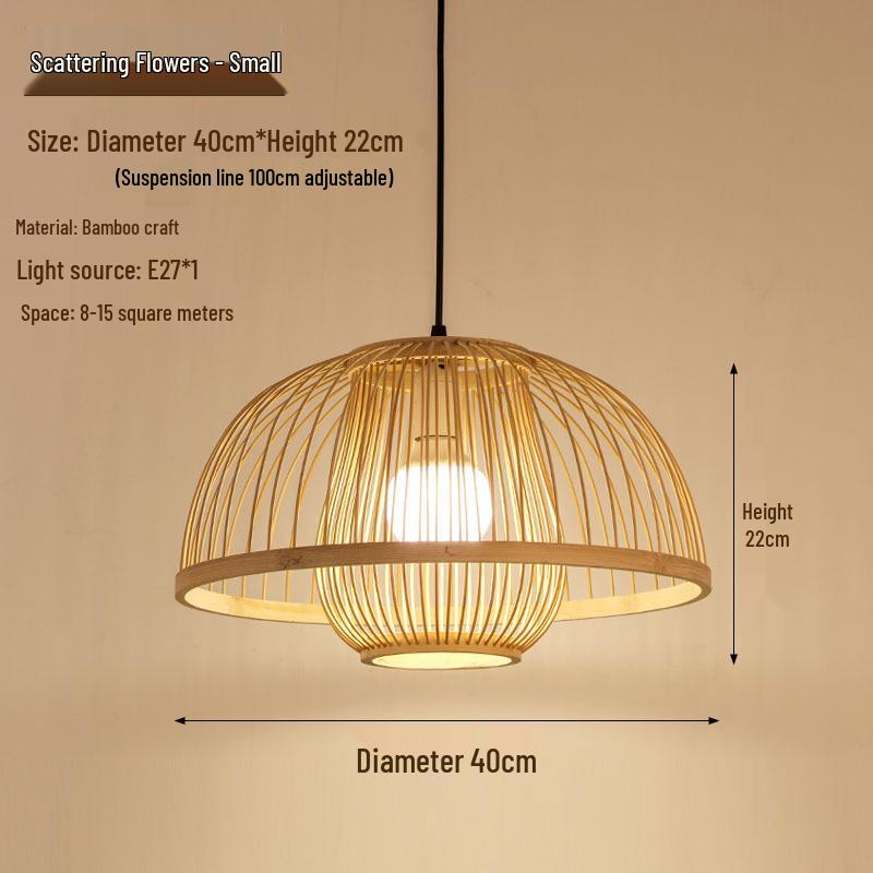 Retro Zen Bamboo Weaving Pendant Lamp for Restaurants & Teahouses