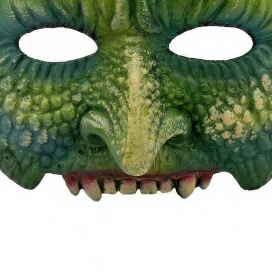 Scary Lizard Party Mask Halloween Green Mask, Realistic Textured Half-Face Mask,PU Foam Detailed Reptile Costume Accessory, for Parties And