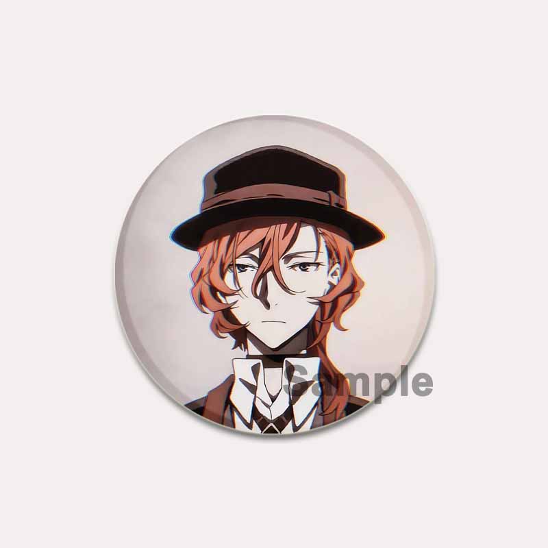 32/44/58 мм Булавка Bungo Stray Dogs Круглая мультяшная брошь ручной работы для рюкзака, одежды, аксессуаров, аниме-коллекции, значков, украшений
