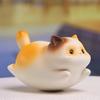 Shake Cat Resin Ornament Chubby Cat Car Decorations Small Statue Cat Swinging Doll  Gifts