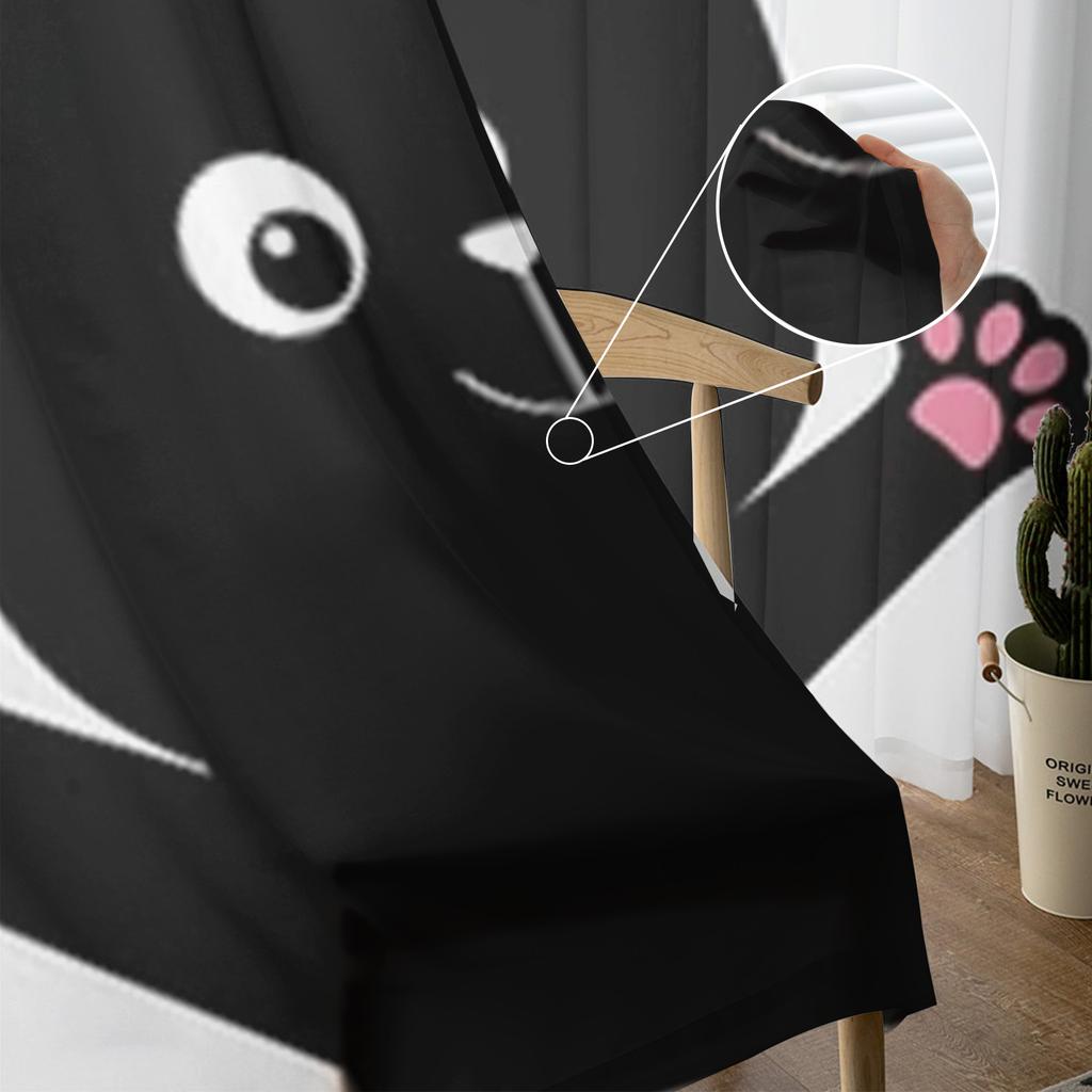 Шифоновые прозрачные шторы с черным котом для гостиной, спальни, украшения, тюлевые шторы для окон, шторы