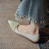 Women's Flat Shoes Spring Autumn Pearl Beads Decorated Pointed Toe Shallow Mouth Breathable Casual Shoes Fashion New Elegant