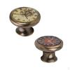 2 Pieces Clock Vintage Brass Cabinet Door Drawer Closet Dresser Pulls Handle Knobs with Screws