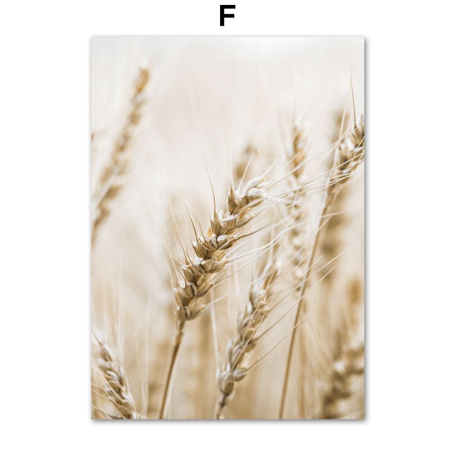 Бежевый Пейзаж Плакат Пляж Пшеница Тростник Трава Цветок Волны Причал Настенная Художественная печать Путешествия Ван Холст Картина Декор в гостиную