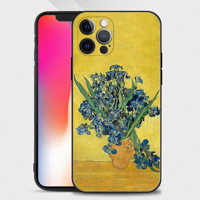 Чехол для телефона для Iphone 14 14 13 12 11 Pro Max Xs Max Xr X 7 8 Plus 12 Mini 6s, силиконовый черный корпус, Ван Гог, звездное небо, искусство