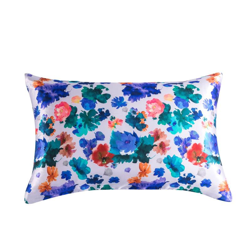 1 шт. Длинная наволочка для постельного белья, атласная наволочка для тела, наволочка с цветочным принтом, размер King Queen