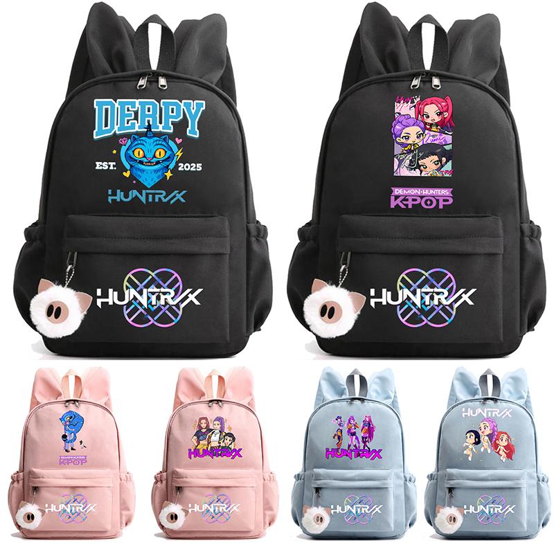 Аниме Мультфильм K-Pop Охотники на демонов Печатный рюкзак для подростка Детей Ученика Школьная сумка Девочка Ребенок Подарок Женщин Большая вместимость Водонепроницаемая Дорожная сумка