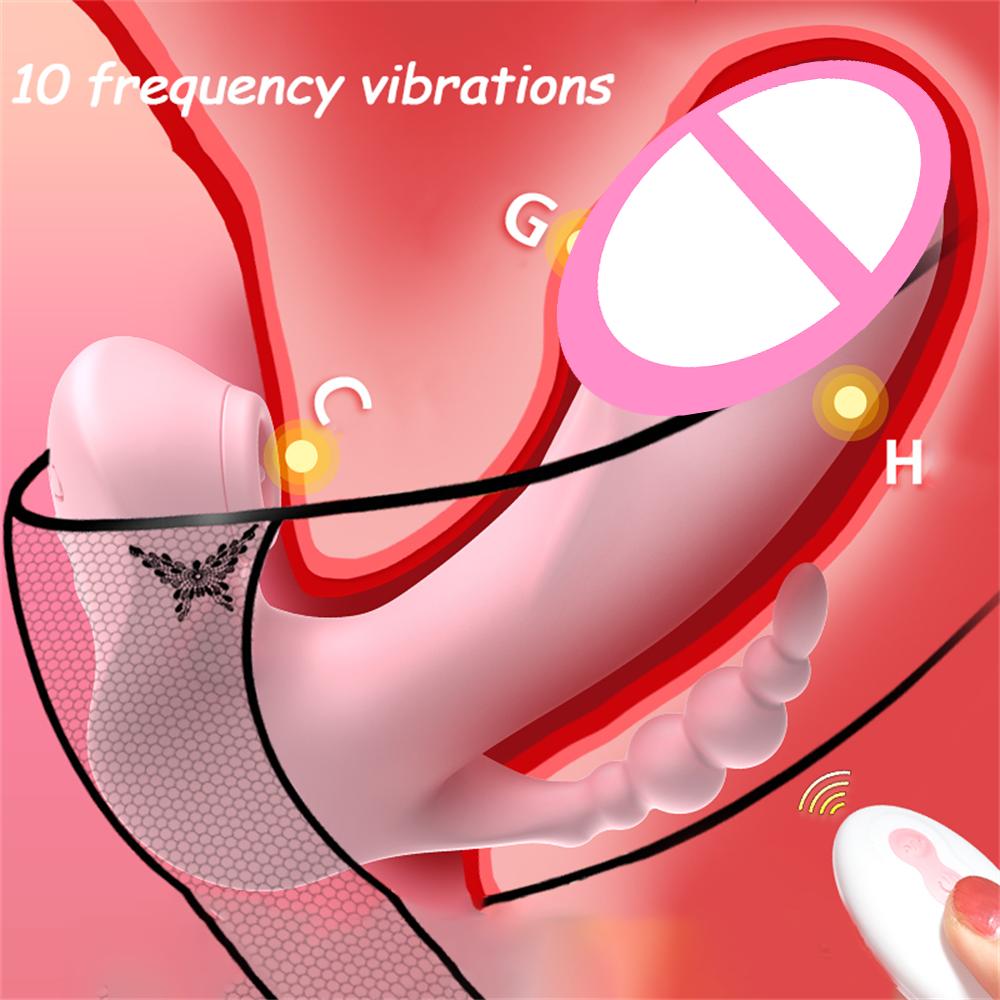 Tongue Licking Female Masturbator Wearable Vibrator Remote Control Clitoris G-Spot Anal Stimulator Massager Sex Toy For Women