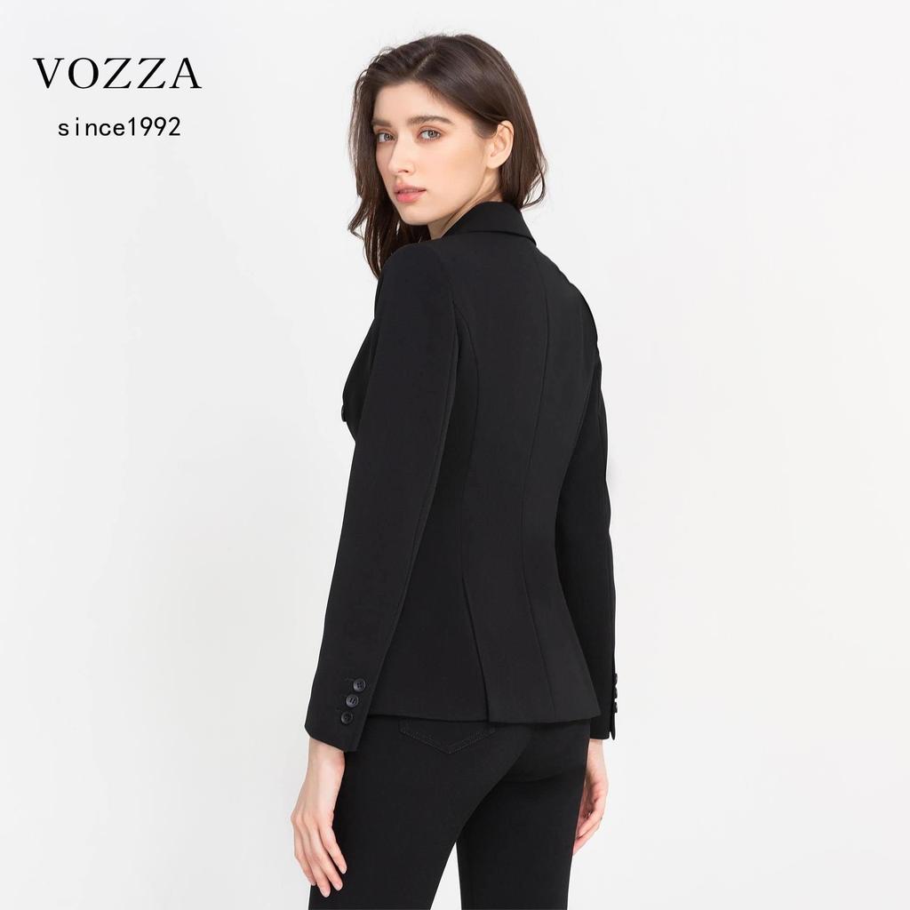 Tailored Long Double Peak Top and Bottom Sold Job Winter [VOZZA] Jacket, Women's Suit, Blazer, Women's, Sleeve, Button, Lapel, Lined, Plain,