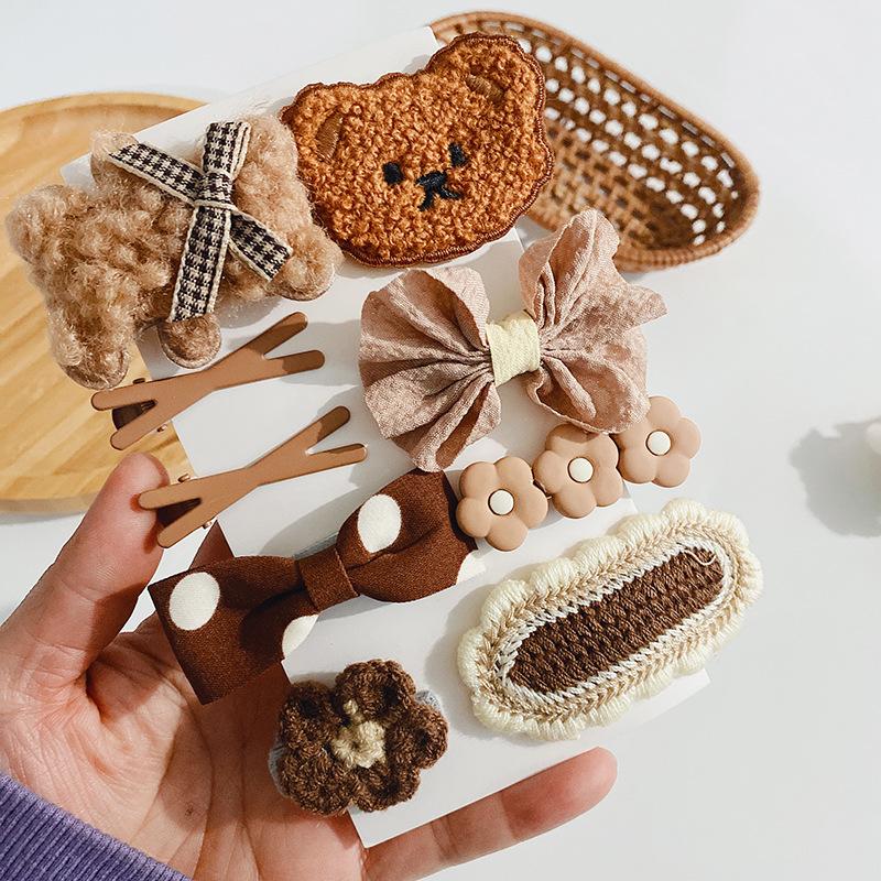 Осенний Кофейный Цвет Мультяшные Заколки для Волос Принцессы Детские Девочка Ребенок Малыш Зажим для Волос Заколки Аксессуары Заколка Головной Убор Головной Убор