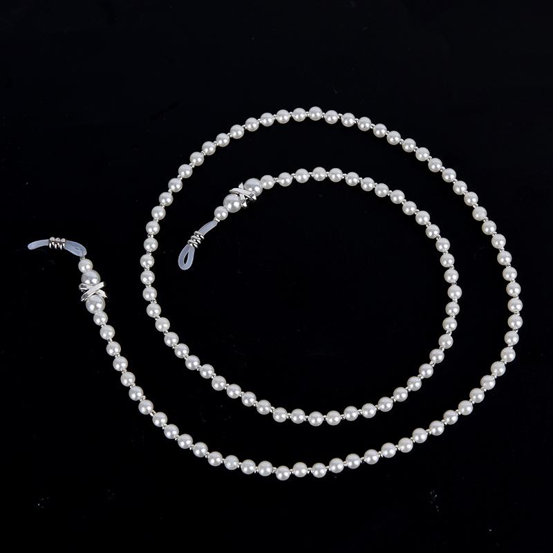 Жемчужный держатель для солнцезащитных очков, цепочка для очков для чтения, очки, шейный шнур, металлический ремешок