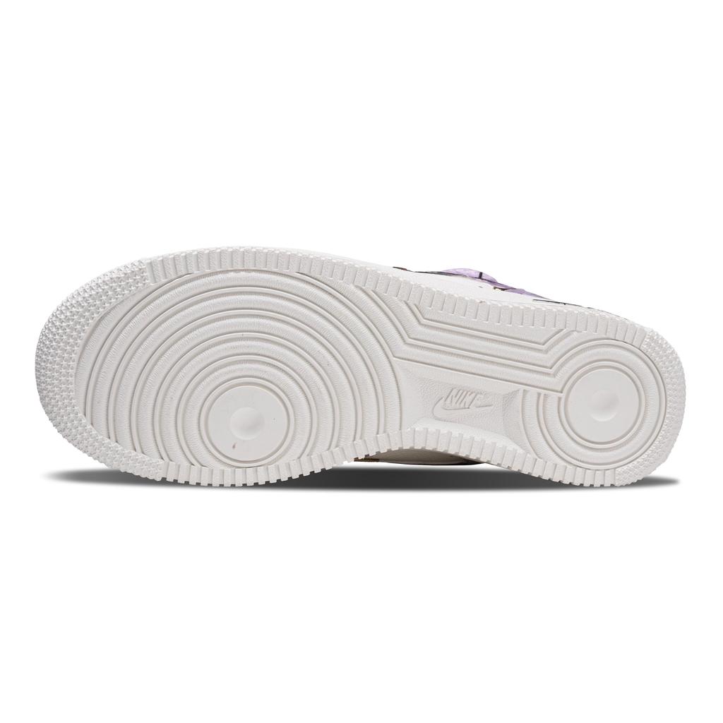 Nike Air Force 1 Purple Leopard Artificial Leather Cushioning Lightweight Low top Skateboard Shoes Unisex White Purple FV3654-111(team1333--BOX2)