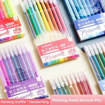 9 цветов/набор Набор ручек для ручного учета 9 цветов Маркер большой емкости Цветная гелевая ручка Канцелярские товары