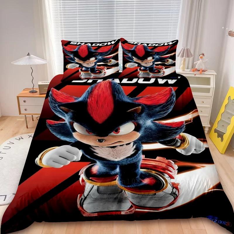 Sonic Duvet Cover Sonic Kids Cool Bedding Set Comforter Cover Set for Bedroom Decor Queen King Full Size single double bed