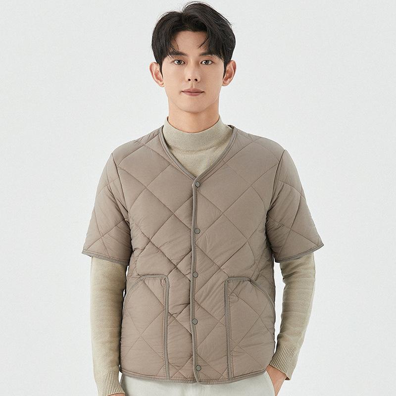 GMXIA Зимняя мужская флисовая теплая домашняя куртка с коротким рукавом и хлопковой подкладкой Мужские куртки и пальто с хлопковой подкладкой