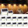 Solar Stainless Steel 3LED Step Light Waterproof, Anti-corrosion and Environmental Protection Wall Light for Garden Fence Wall
