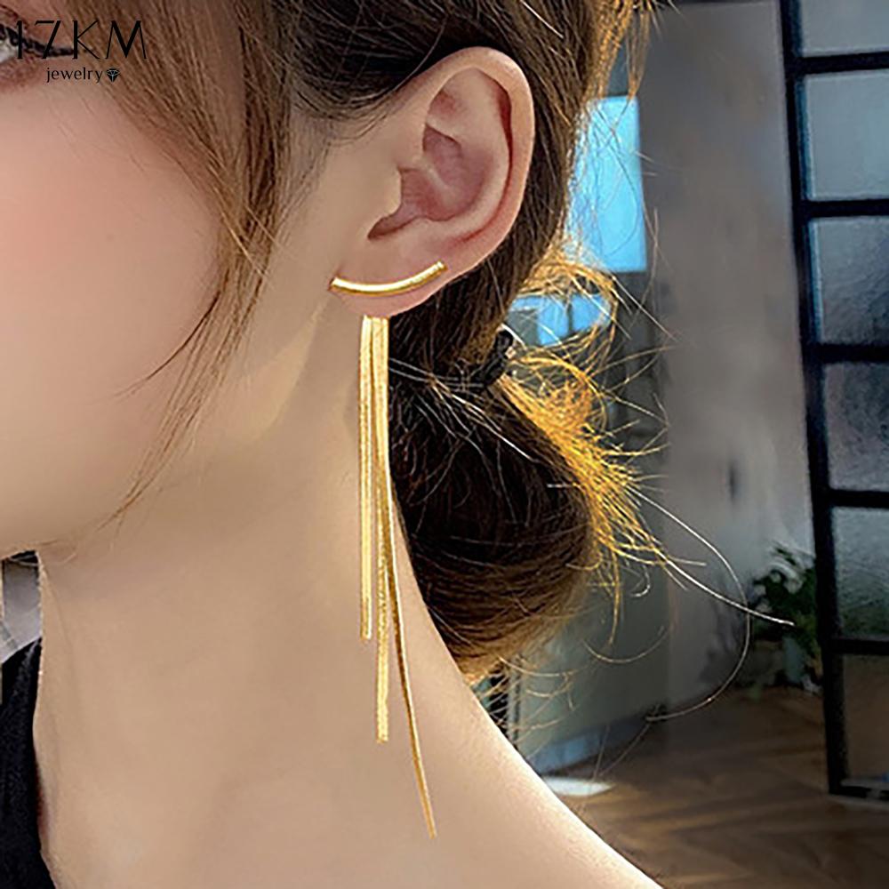 17KM Серьги-гвоздики Foxanry для предотвращения аллергии, элегантные украшения, очаровательные женские модные элегантные цепочки с кисточками, геометрические свадебные аксессуары