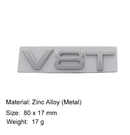 3D V8T V6T V6 V8 T car Hood Fender trunk Rear Bonnet Nameplate Decal Emblem Badge Sticker for A1 A3 A5 A6 A4 A7 Q3 Q5 Q7