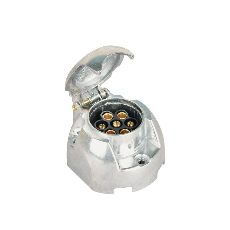 Hot Sales 12V Metal Square 7 Pin Trailer Socket With Fog Light