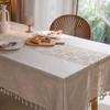 Tassels Cotton Linen Tablecloth Light Luxury Lace Crochet Party Wedding Table Cloth Tassel Background Cloth Christmas Decoration