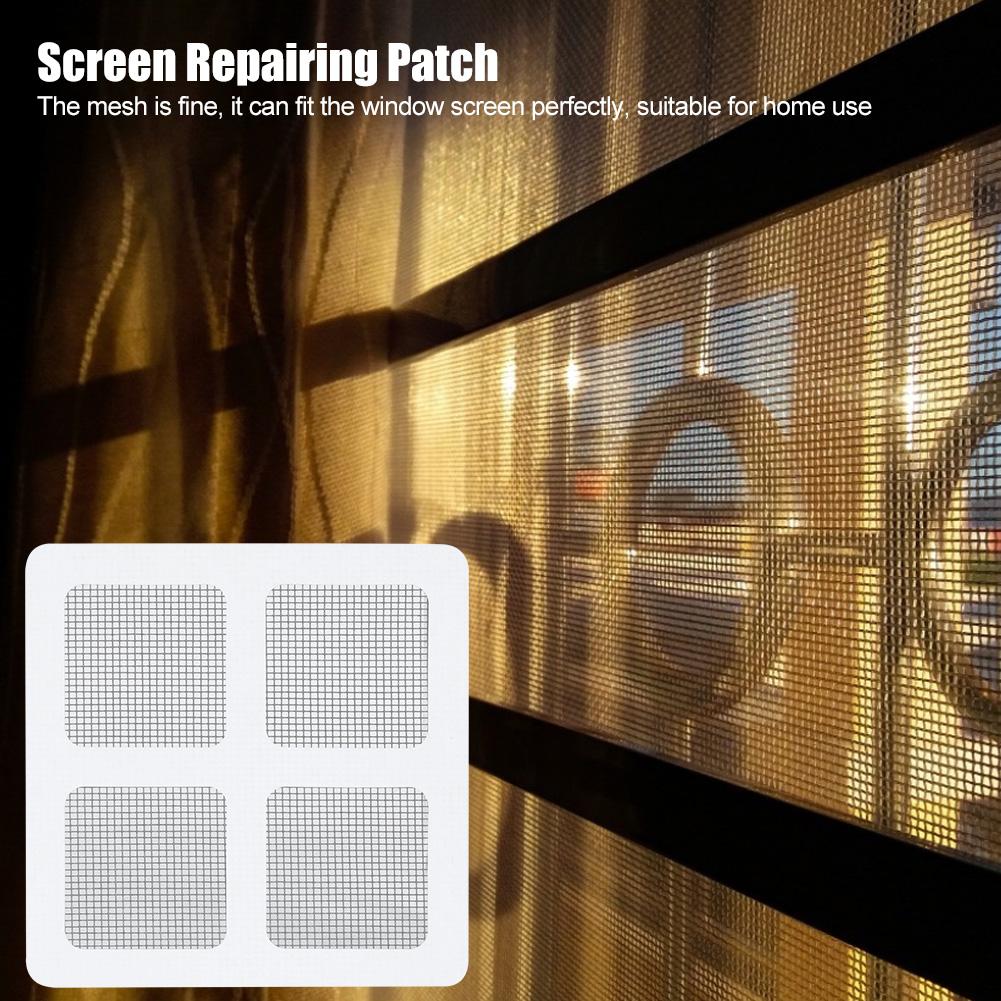12Pcs Household Anti Mosquito Strong Adhesive Door Window Screen Repairing Patch Stickers 10x10cm