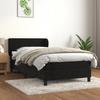3127345 vidaXL Divan Bed with Mattress Black 90x190 Cm Velvet