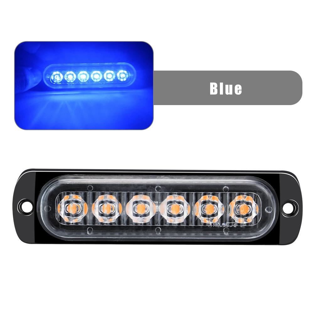 6LED Car Strobe Warning Light Grill Flashing Breakdown Emergency Light Car Truck Trailer Beacon Lamp LED Side Light For Cars 12V