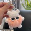 Cute Elfin Key Chains Sunglasses Elf Rabbit Hair Pendants Key Ring Accessories Woman Fashion Bag Handbag Decoration