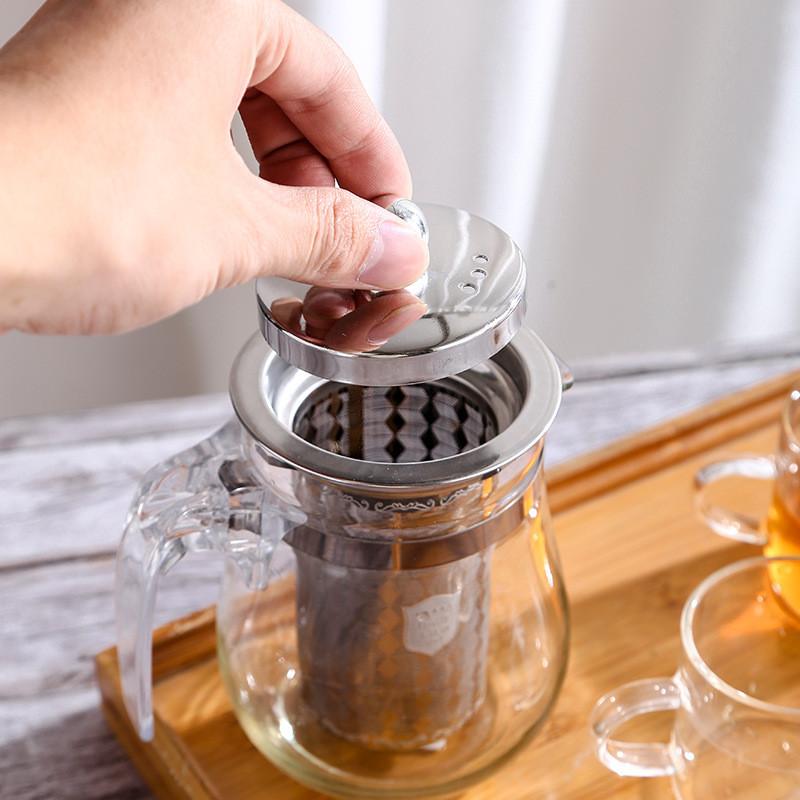 304 Stainless Steel Tea Infuser High Quality Tea Strainer with Cover Teapot Fine Mesh Coffee Filter Tea Accessory